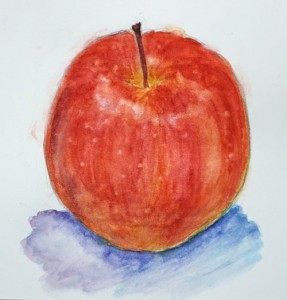 りんご・水彩